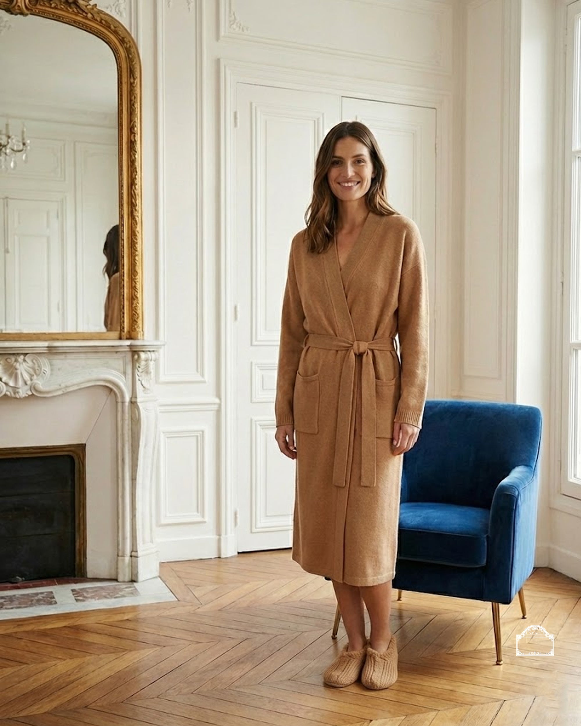 Camel Louvre Cachemire Haussmann Bathrobe