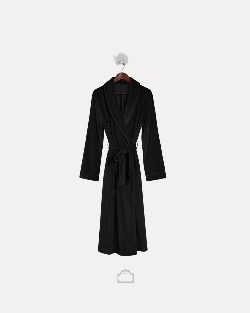 Black Vendôme Velour Rive Gauche Bathrobe