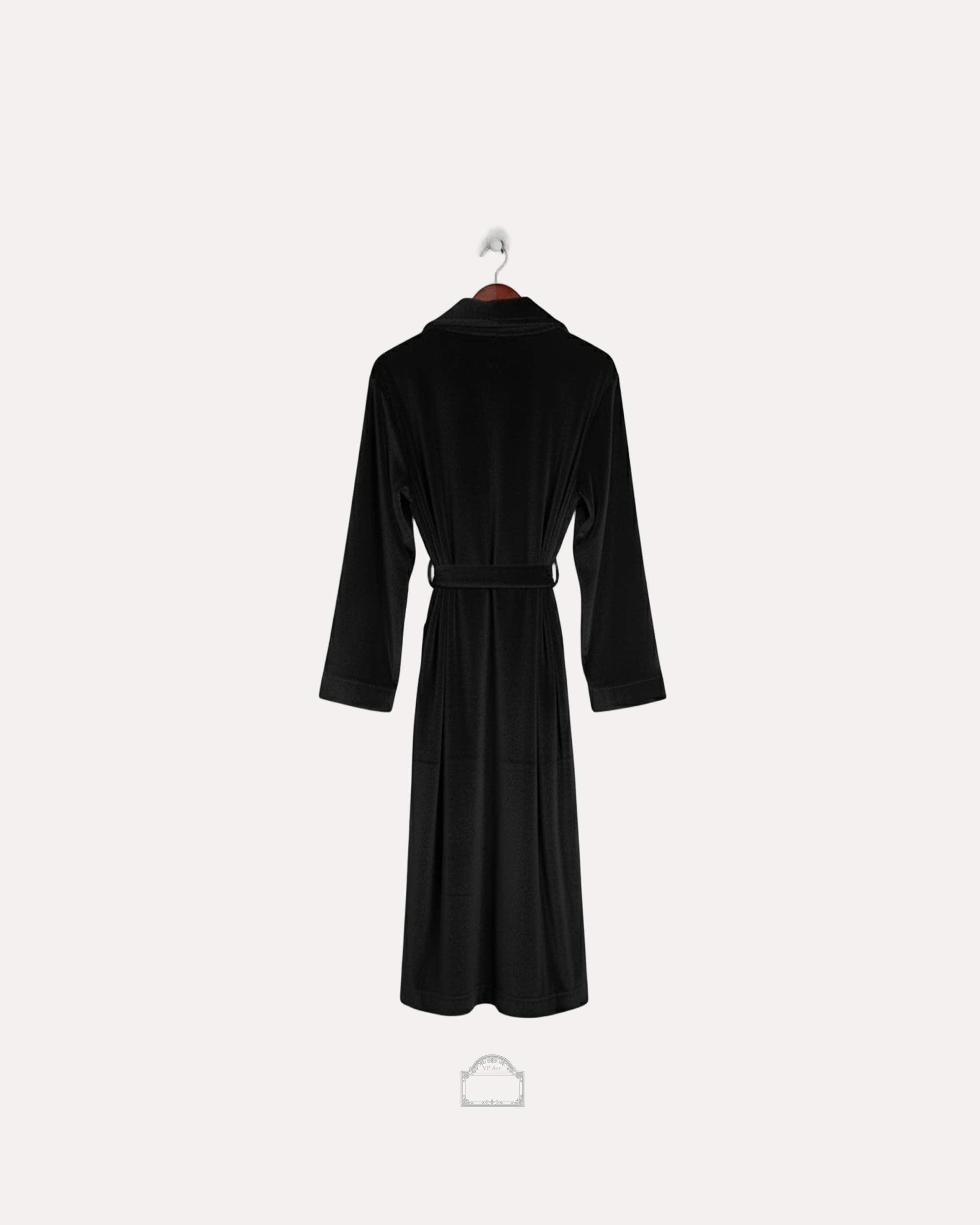 Black Vendôme Velour Rive Gauche Bathrobe